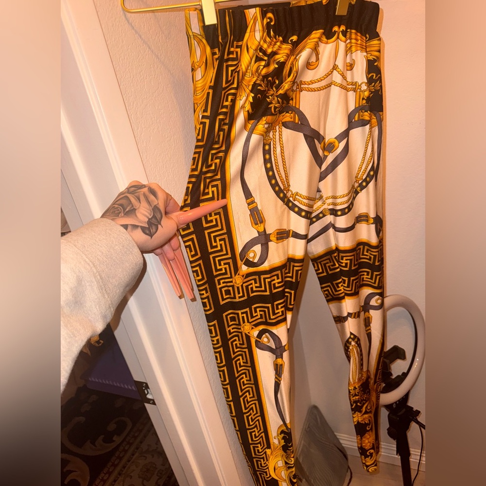 Versace Western Rodeo Collection Leggings black and gold READ DESCRIPTION
